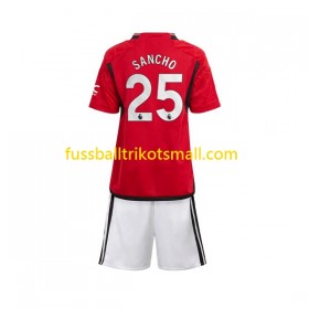 Fußballtrikots Manchester United Sancho 25 Kinder 2023-2024 Kurzarm Heimtrikotsatz kaufen